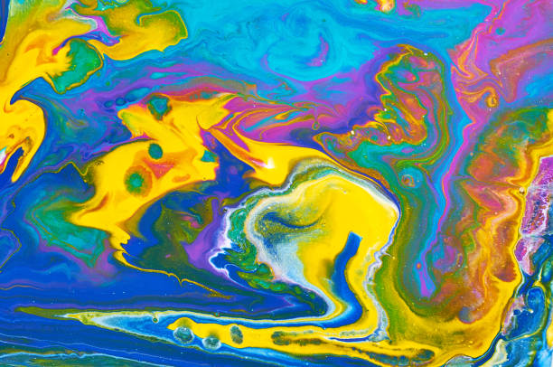 istock Fluid Art. Abstract colorful background, wallpaper. Mixing  paints. Modern art. Marble texture 1160416968