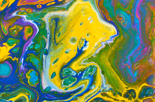 istock Fluid Art. Abstract colorful background, wallpaper. Mixing  paints. Modern art. Marble texture 1160417088