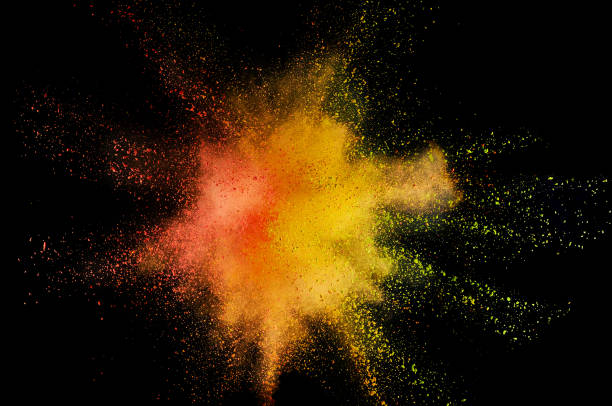 istock Colored powder explosion. Abstract closeup dust on backdrop. Colorful explode. Paint holi 1160417106