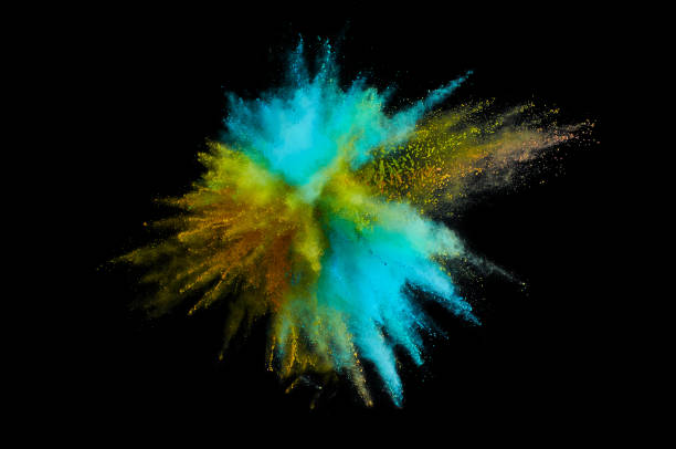 istock Colored powder explosion. Abstract closeup dust on backdrop. Colorful explode. Paint holi 1160417107