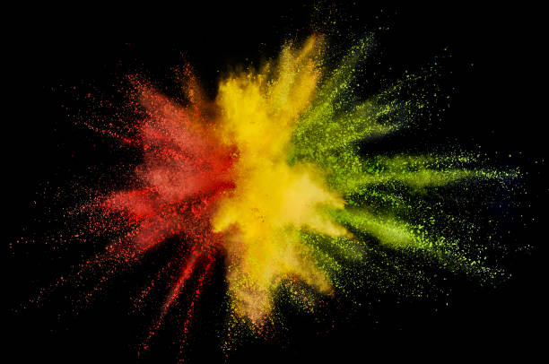 istock Colored powder explosion. Abstract closeup dust on backdrop. Colorful explode. Paint holi 1160417173