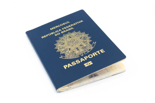 istock Brazilian passport isolated on white background 1160420562