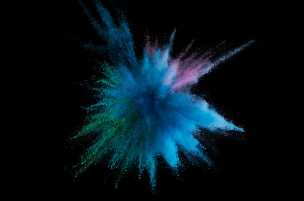 istock Colored powder explosion. Abstract closeup dust on backdrop. Colorful explode. Paint holi 1160421147