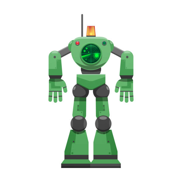 istock Robot with Alarm Signal and Big Radar Illustration 1160421155