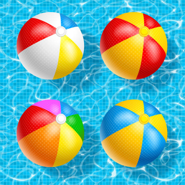 ilustrações, clipart, desenhos animados e ícones de jogo da esfera da praia - beach ball ball sphere red