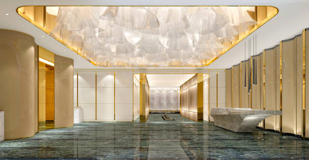 istock 3D Render of Luxury Hotel Lobby and Reception 1160422053