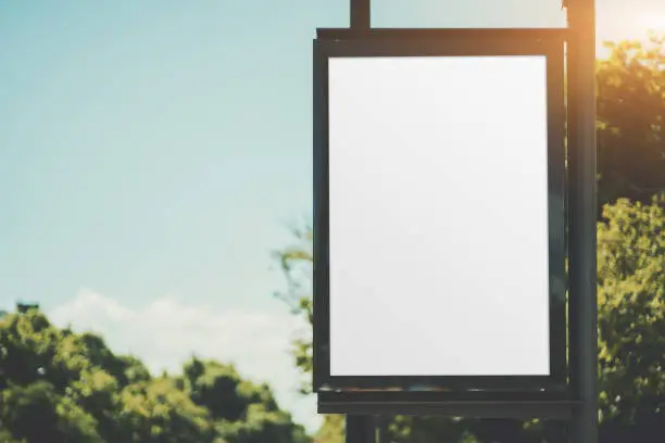 Photo of A lamp post with a poster mock-up