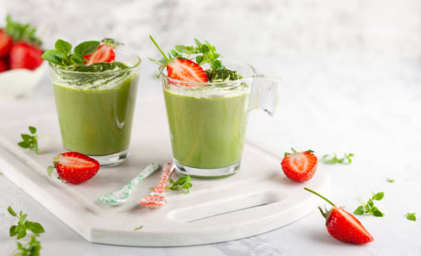 istock Matcha green tea panna cotta 1160425108