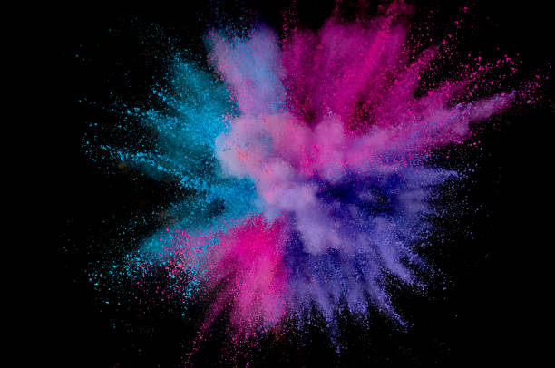 istock Colored powder explosion. Abstract closeup dust on backdrop. Colorful explode. Paint holi 1160425805