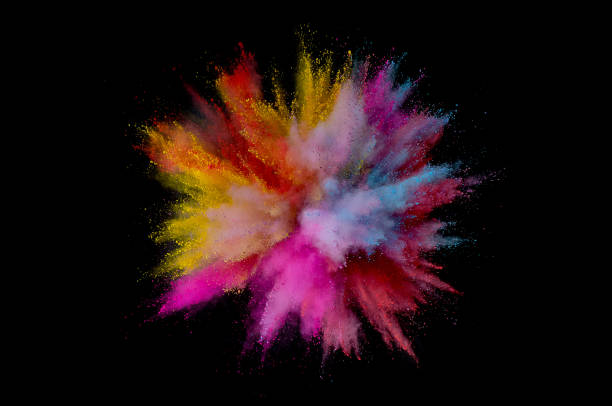 istock Colored powder explosion. Abstract closeup dust on backdrop. Colorful explode. Paint holi 1160425806