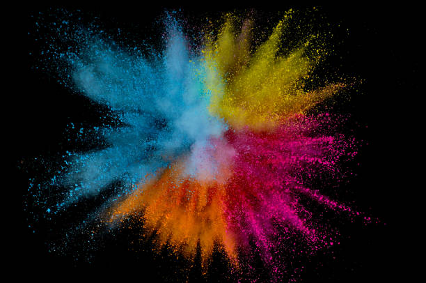 istock Colored powder explosion. Abstract closeup dust on backdrop. Colorful explode. Paint holi 1160425811