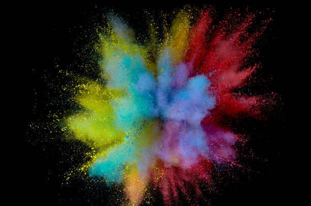 istock Colored powder explosion. Abstract closeup dust on backdrop. Colorful explode. Paint holi 1160425816