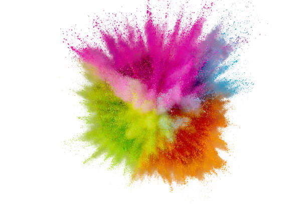 istock Colored powder explosion. Abstract closeup dust on backdrop. Colorful explode. Paint holi 1160425822