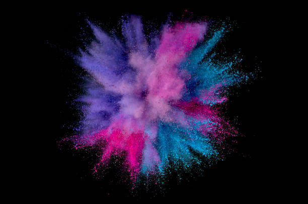 istock Colored powder explosion. Abstract closeup dust on backdrop. Colorful explode. Paint holi 1160425824