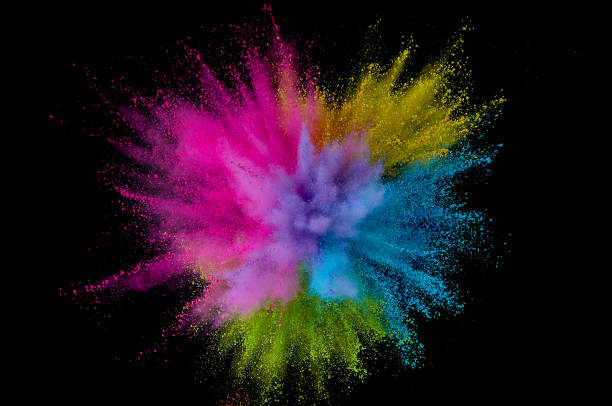 istock Colored powder explosion. Abstract closeup dust on backdrop. Colorful explode. Paint holi 1160425830