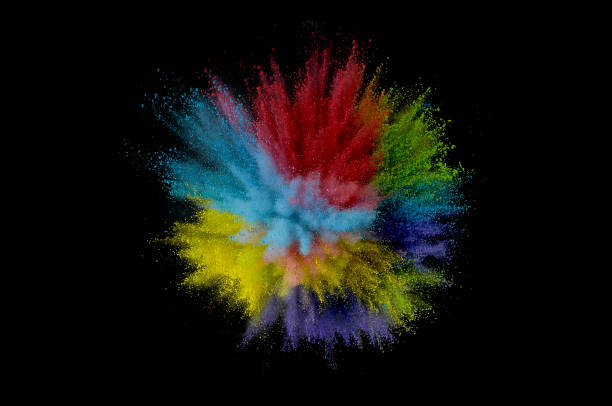 istock Colored powder explosion. Abstract closeup dust on backdrop. Colorful explode. Paint holi 1160425851