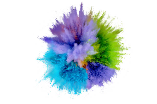 istock Colored powder explosion. Abstract closeup dust on backdrop. Colorful explode. Paint holi 1160425852