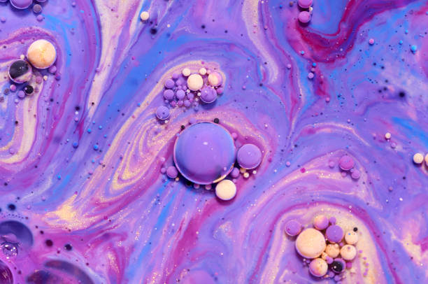 istock Colourful acrylic bubbles.Abstract ink design template mixed texture background. Liquid color backdrop. Wallpaper pattern. Oil poster . Design template. Fluid art 1160426142
