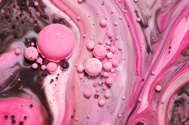 istock Colourful acrylic bubbles.Abstract ink design template mixed texture background. Liquid color backdrop. Wallpaper pattern. Oil poster . Design template. Fluid art 1160426172