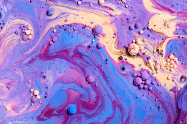 istock Colourful acrylic bubbles.Abstract ink design template mixed texture background. Liquid color backdrop. Wallpaper pattern. Oil poster . Design template. Fluid art 1160426175
