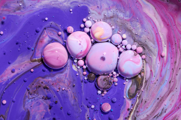 istock Colourful acrylic bubbles.Abstract ink design template mixed texture background. Liquid color backdrop. Wallpaper pattern. Oil poster . Design template. Fluid art 1160426613