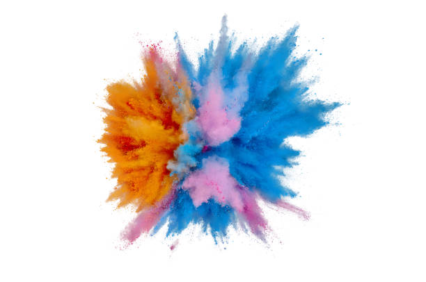istock Colored powder explosion. Abstract closeup dust on backdrop. Colorful explode. Paint holi 1160427302
