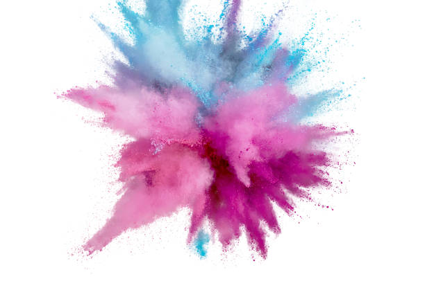 istock Colored powder explosion on a white background. Abstract closeup dust on backdrop. Colorful explode. Paint holi 1160427411