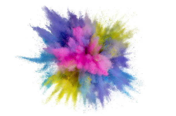 istock Colored powder explosion. Abstract closeup dust on backdrop. Colorful explode. Paint holi 1160427418