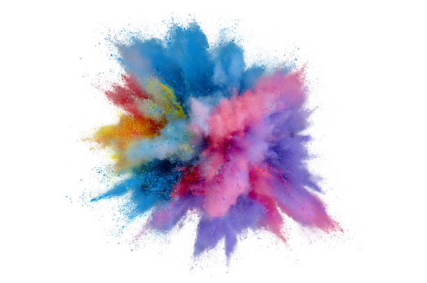 istock Colored powder explosion. Abstract closeup dust on backdrop. Colorful explode. Paint holi 1160427447