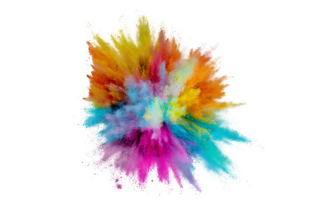 istock Colored powder explosion. Abstract closeup dust on backdrop. Colorful explode. Paint holi 1160427451