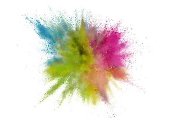 istock Colored powder explosion. Abstract closeup dust on backdrop. Colorful explode. Paint holi 1160427462