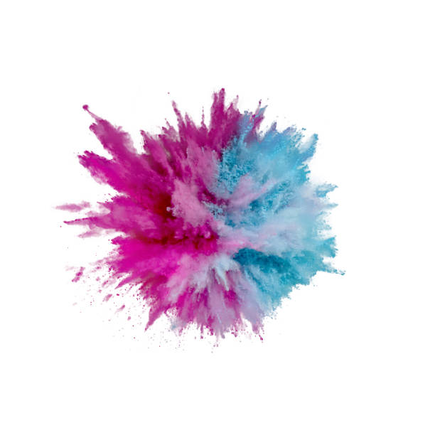 istock Colored powder explosion on a white background. Abstract closeup dust on backdrop. Colorful explode. Paint holi 1160427493