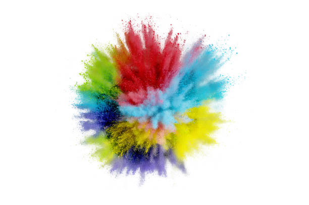 istock Colored powder explosion on a white background. Abstract closeup dust on backdrop. Colorful explode. Paint holi 1160427521