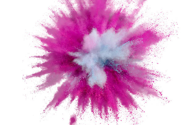 istock Colored powder explosion on a white background. Abstract closeup dust on backdrop. Colorful explode. Paint holi 1160427628