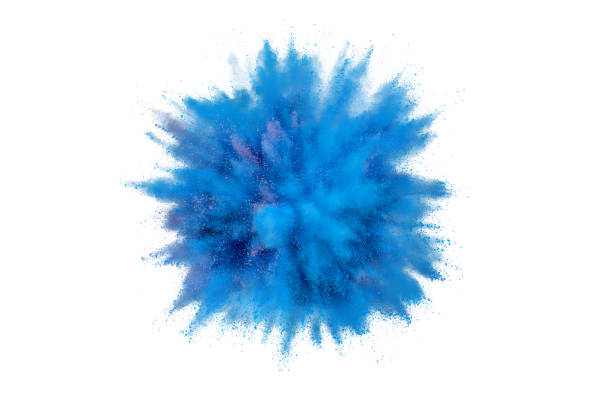 istock Colored powder explosion on a white background. Abstract closeup dust on backdrop. Colorful explode. Paint holi 1160427632