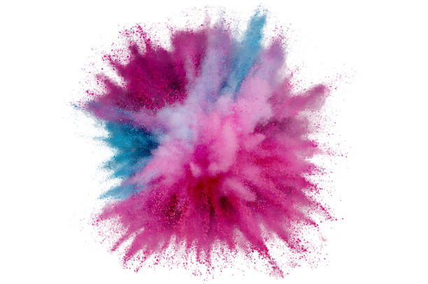 istock Colored powder explosion on a white background. Abstract closeup dust on backdrop. Colorful explode. Paint holi 1160427650