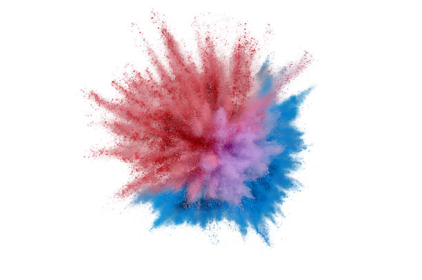 istock Colored powder explosion on a white background. Abstract closeup dust on backdrop. Colorful explode. Paint holi 1160427688