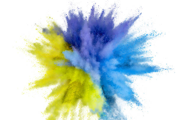 istock Colored powder explosion. Abstract closeup dust on backdrop. Colorful explode. Paint holi 1160428063