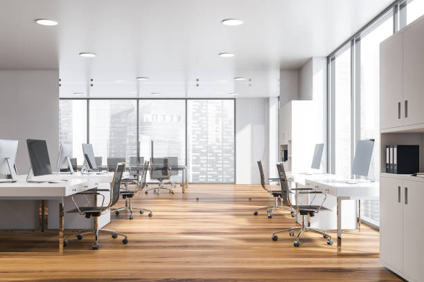 istock White open space office interior, meeting room 1160429087