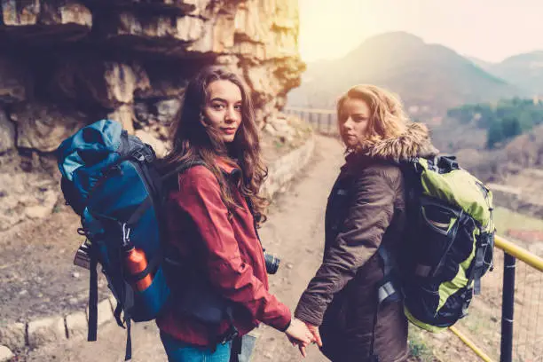 Photo of Couple hiking in the mountains