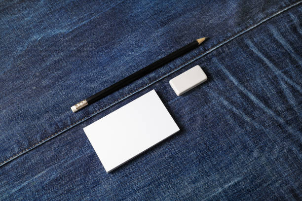 istock Business cards, pencil, eraser 1160431801