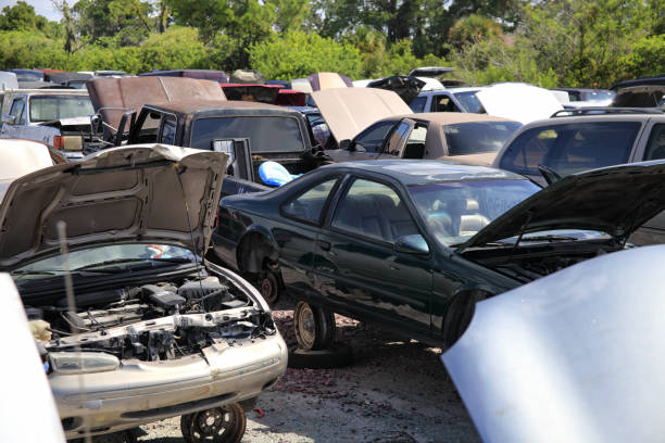 istock old broken cars in a row in junkyard 1160433847