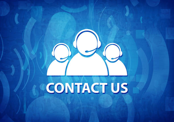 Contact us (customer care team icon) cyan blue background Contact us (customer care team icon) isolated on cyan blue background abstract illustration contact us blue stock illustrations