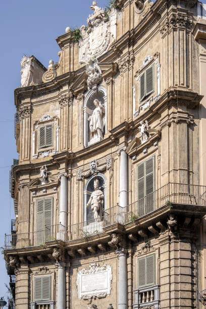Detailed view of Quattro Canti, Four Corners in Palermo, Sicily