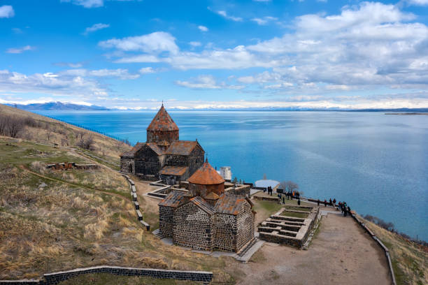 Sevanavank Monastry at Lake Savan in Armenia, taken in April 2019