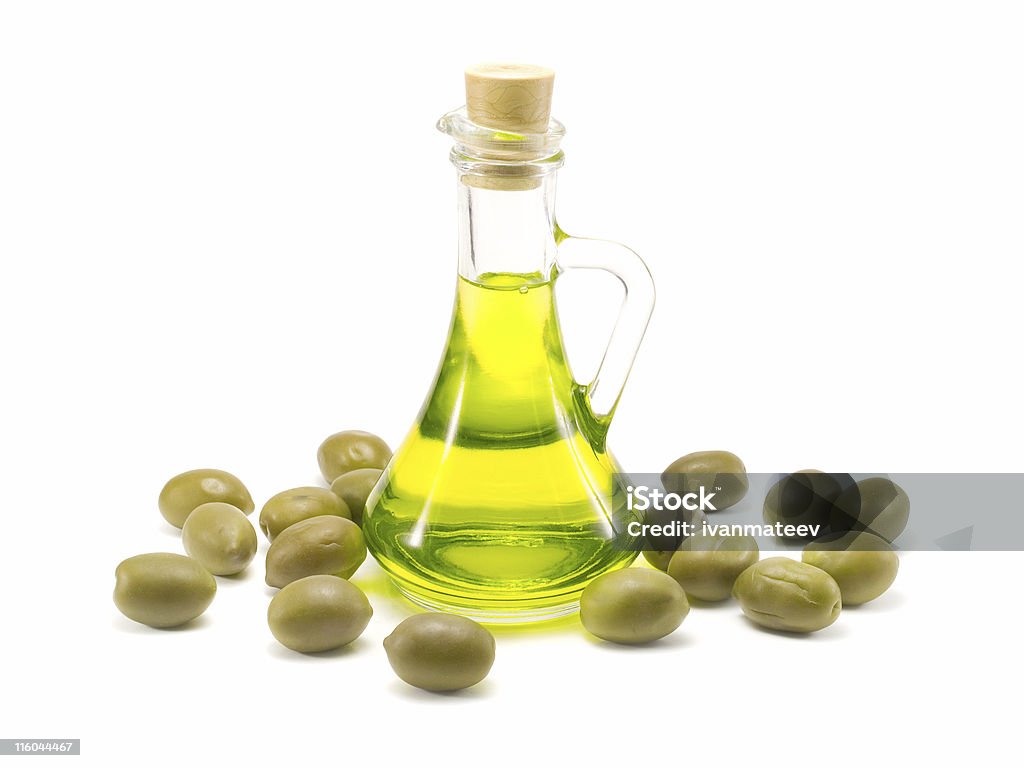 Olive Oil Olives and Olive Oil Bottle Stock Photo