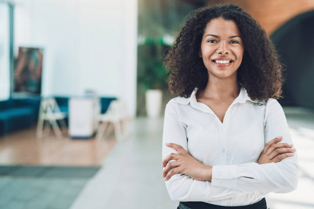 istock Smiling African ethnicity businesswoman 1160444893