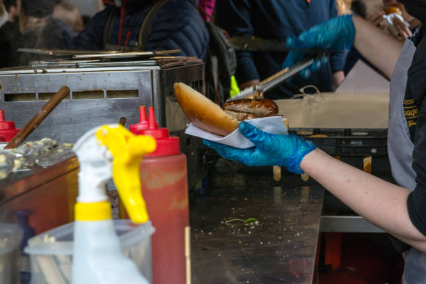 istock Fast food market stall 1160450253
