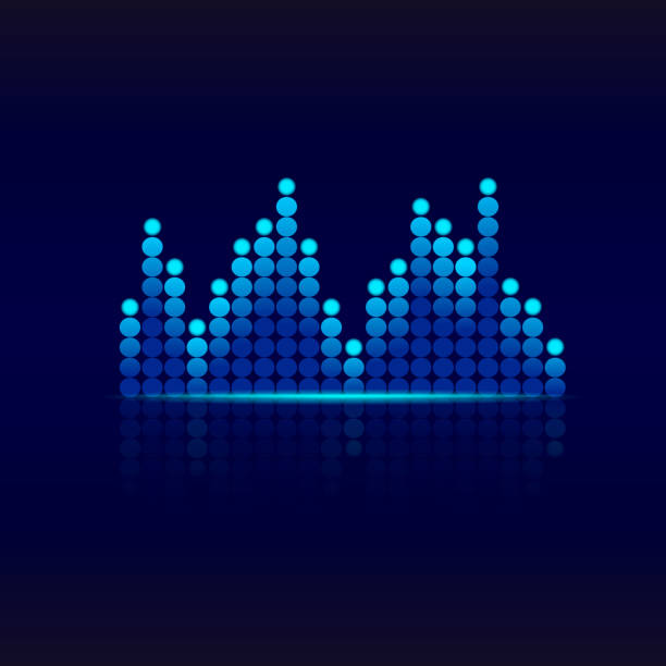 Blue graphic equalizer. Design sound wave equalizer.Music equalizer background for club, radio, concerts or the audio technology advertising background. vector eps 10 Blue graphic equalizer. Design sound wave equalizer.Music equalizer background for club, radio, concerts or the audio technology advertising background. pulse orlando night club & ultra lounge stock illustrations