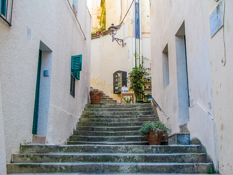 Otranto, Italy - July 27, 2009: Picturesque street in the old town.